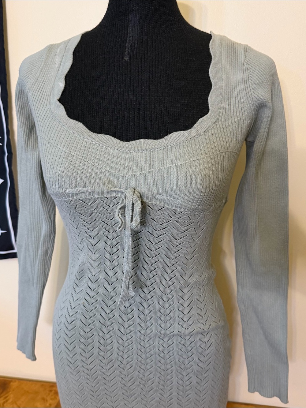 Justify S Mint Green Knit Mini Dress Cottagecore Twee